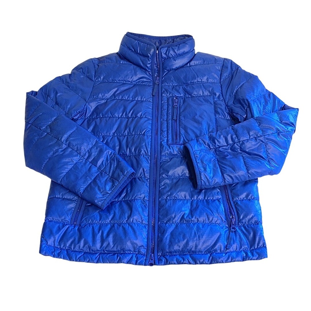 J.Crew Puffer Jacket Women S Royal Blue Down Fill Quilted Full Zip Preppy Winter